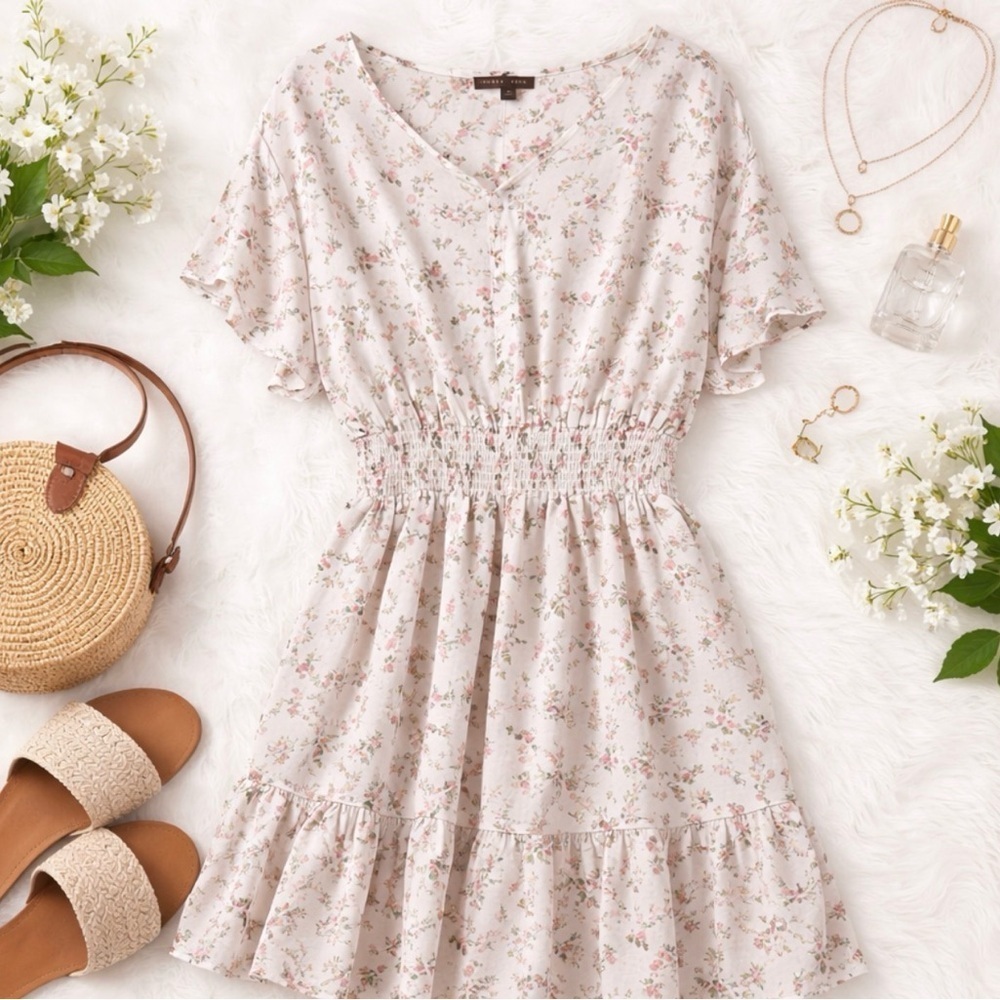 NWOT Womens Faded Rose Romantic Free Flow Lightweight Dress 3X